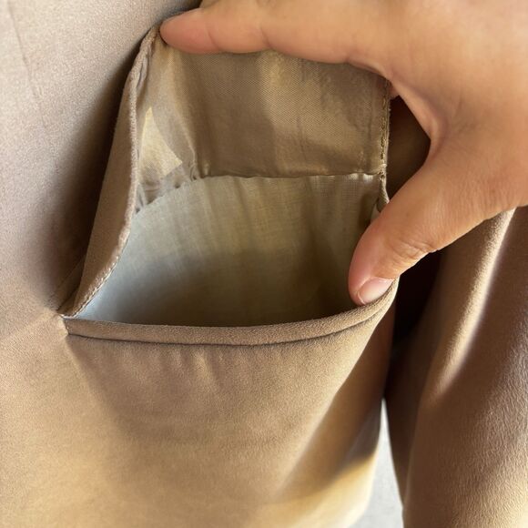 Vintage Lanvin Paris FeatherSuede Blazer 40R Camel Tan Coat Tailored in USA - Picture 7 of 10